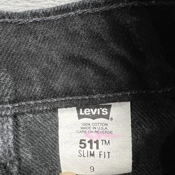 VTG Levis 511 Skirt Womens 8 Black Slim Y2K Mini Grunge Made in USA Denim 90s - Picture 3 of 9